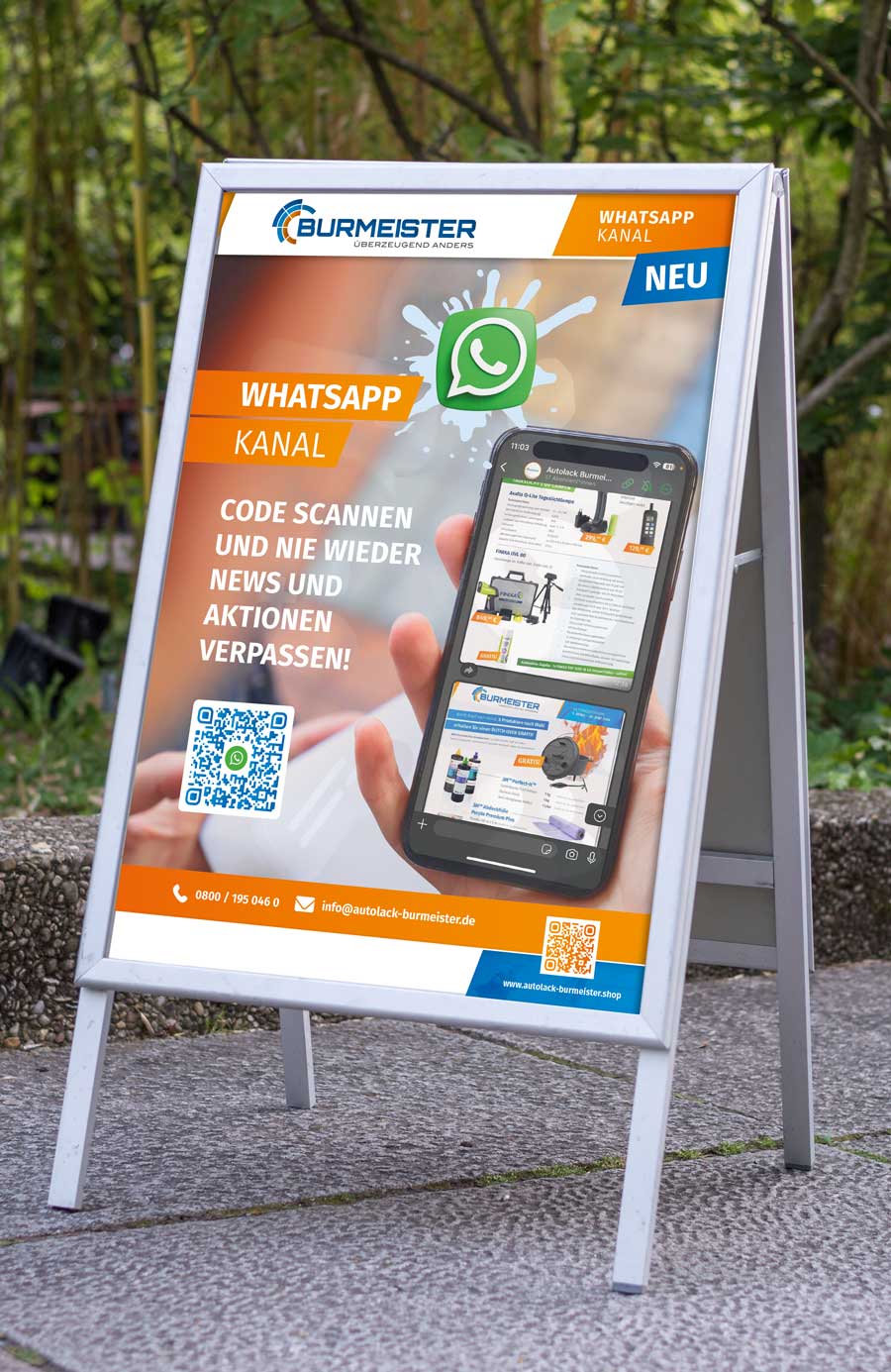 Aufsteller A1 WhatsApp Kanal